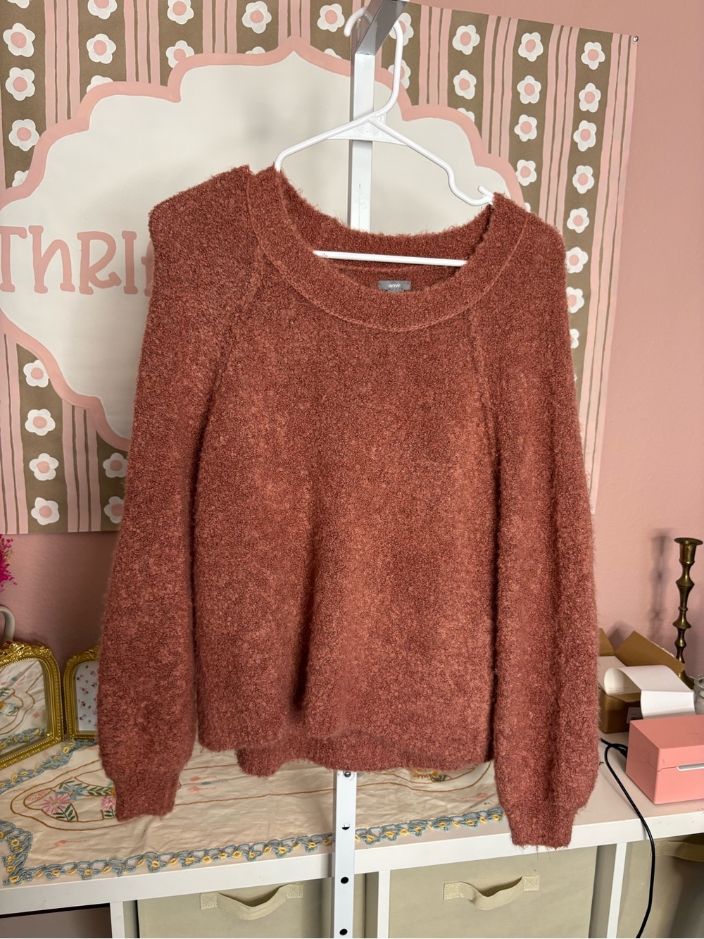 Aerie Mauve pink oversized cozy sweater